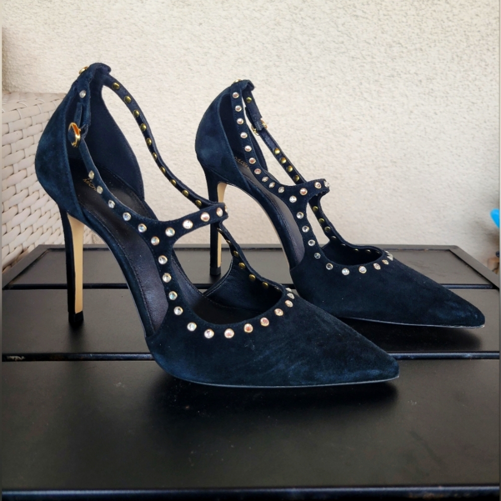 Michael Kors, black, studded suede pump, size 7